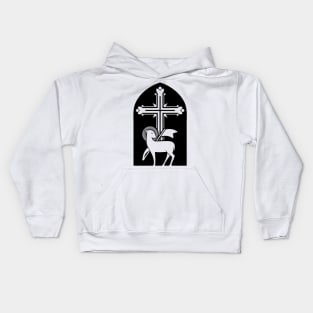 Lamb of God and crucifixion cross. Kids Hoodie